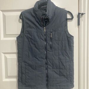 Orvis Gray Quilted Vest with Stand-Up Collar